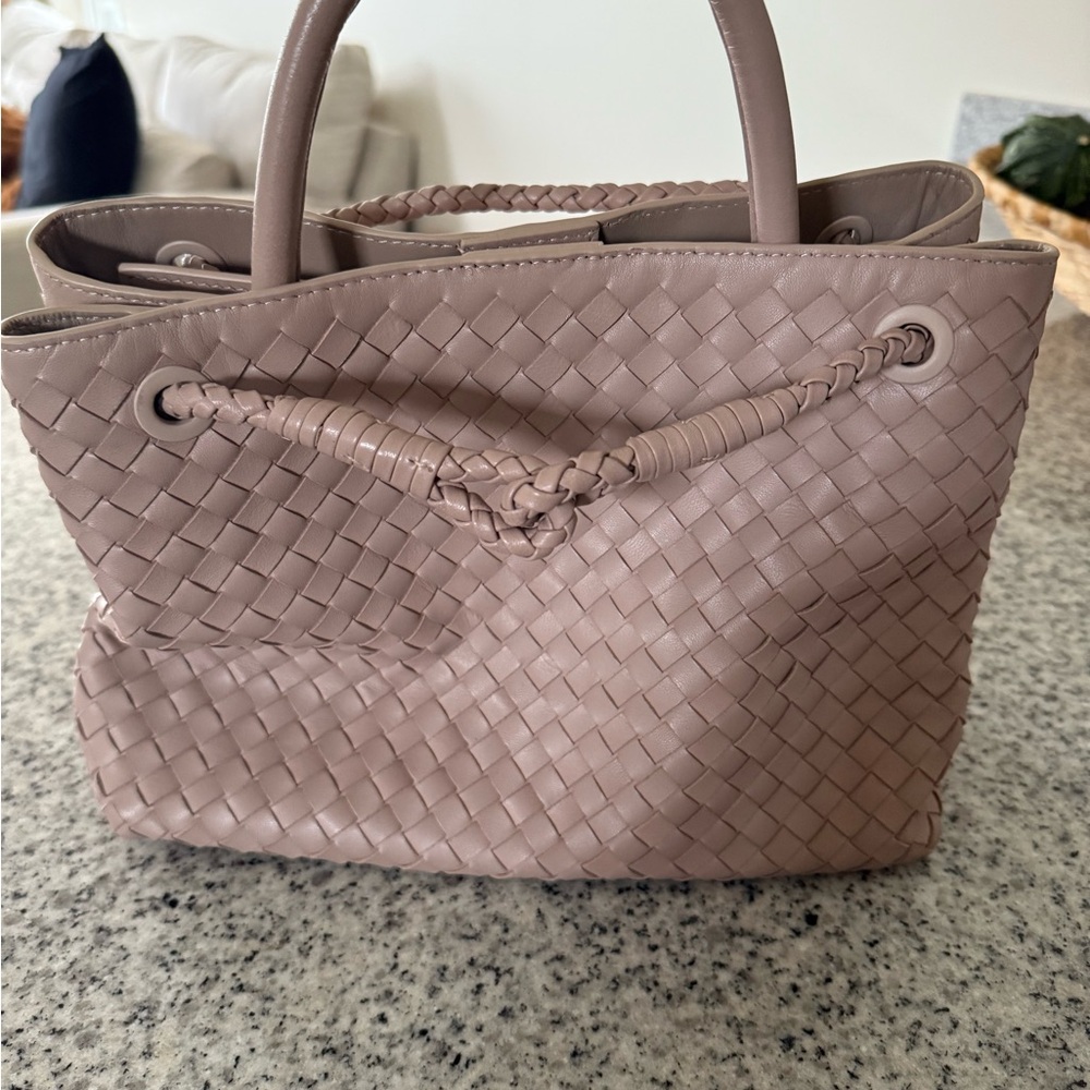 Quince Woven Satchel - Taupe